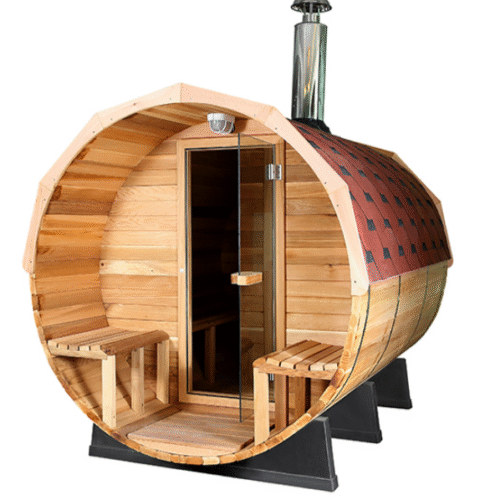 סאונת חבית מעץ סידר אדום 1800X1800